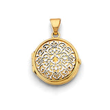 Gold Pattern Circular Heat Locket