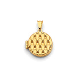 Gold Textured Circular Heart Locket