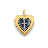 Gold Cross Heart Locket