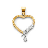 14K 2T Heart Jesus Pendant (PT2626)