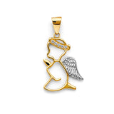 14K 2T CZ Angel Pendant (PT2632)