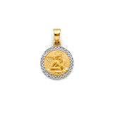 14K 2T Round Angel Pendant (PT2633)
