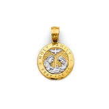 14K 2T Round Holy Family Pendant (PT2638)