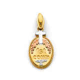14K 3C Oval 1st Communion Pendant (PT2639)