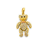 14KY CZ Motion Teddy Bear Pendant (PT2652)