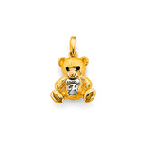 14K 2T Teddy Bear Pendant (PT2654)
