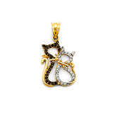 14K 2T CZ Cat Pendant (PT2657)