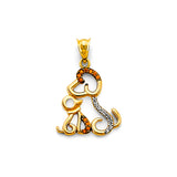 14K 2T CZ Dog Pendant (PT2661)