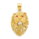 14KY CZ Lion Face Pendant (PT2679)