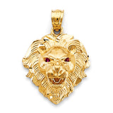 14KY CZ Lion Face Pendant (PT2680)