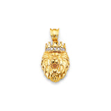 14KY CZ Small Lion Face Pendant (PT2681)