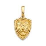 14KY Shield with Tiger Face Pendant (PT2687)