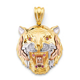 14K 3C Big Tiger Face Pendant (PT2688)