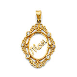 14K 2T CZ Mom Pendant (PT2694)
