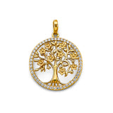 14K 2T Round Tree of Life Pendant (PT2704)