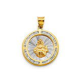14K 2T CZ Rnd Santo Nino De Atocha Pendant (PT2728)