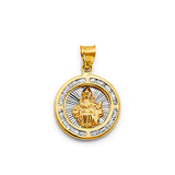14K 2T CZ Rnd Santo Nino De Atocha Pendant (PT2729)