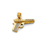 14K 2T CZ Gun Pendant (PT2748)