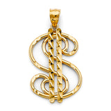 14KY Dollar Sign Pendant (PT2749)