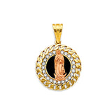 14K 2T CZ Onyx Guadalupe Pendant (PT2815)