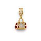 14KY CZ Purse Charm (PT2827)