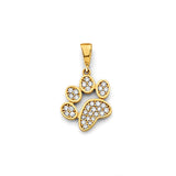 14KY CZ Dog Paw Pendant (PT2834)