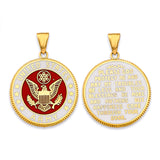 14KY US Army Double Sided Pendant (PT2844)