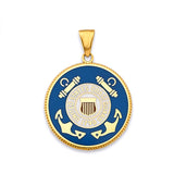 14KY US Coast Guard Double Sided Pendant (PT2847)