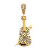 14K 2T CZ Violin Pendant (PT2860)