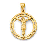 14KY Round Jesus Christ Body Pendant (PT2867)