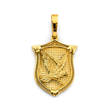 14KY Shield with Eagle Pendant (PT2890)