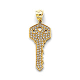 14KY CZ Key Pendant (PT2914)