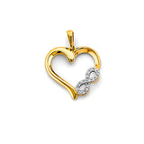 14K 2T CZ Heart Infinity Pendant (PT2916)