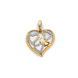 14K 2T CZ Heart Pendant (PT2918)