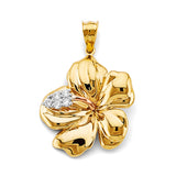 14K 3C Hibiscus Flower Pendant (PT2929)