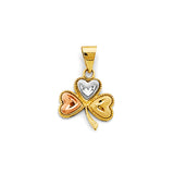 14K 3C Heart Clover Pendant (PT2936)