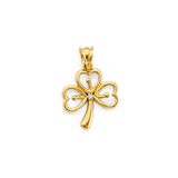 14KY CZ Clover Pendant (PT2937)