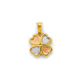 14K 3C Heart Clover Pendant (PT2938)