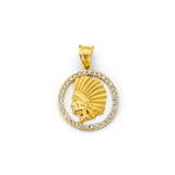 14KY CZ Indian Pendant (PT2941)