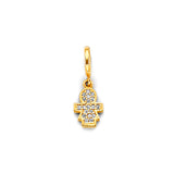 14K 2T CZ Girl Charm for Mix&Match Bracelet (PT2998)