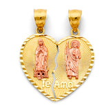 14K 2T Heart Te Amo Pendant (PT3014)