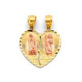 14K 2T Heart Te Amo Pendant (PT3015)