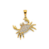 14KY CZ Crab Pendant (PT3091)