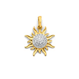14K 2T CZ Sun Pendant (PT3114)