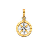 14K 2T CZ Compass Pendant (PT3116)