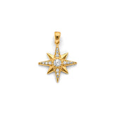 14KY CZ North Star Pendant (PT3117)