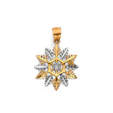 14K 2T Snowflakes Pendant (PT3128)