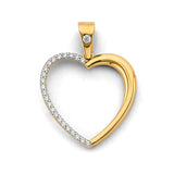 14K 2T CZ Heart Pendant (PT3130)