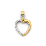 14K 2T CZ Heart Pendant (PT3131)