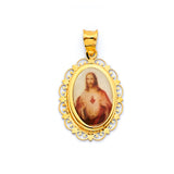 14KY Sac Red Heart of Jesus Pendant (PT3138)
